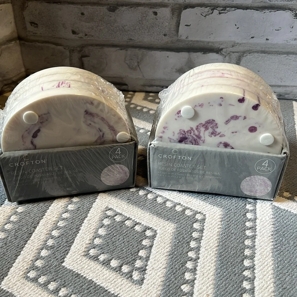 4 pack resin marbled coasters